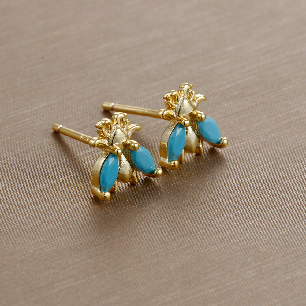 Insect Diamond Gold-plated Stud Earring Fashion Minimalist Creative