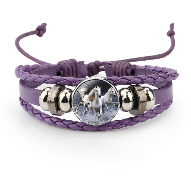 New Style Multi-Color Leather Cartoon Horse Pattern Handmade
