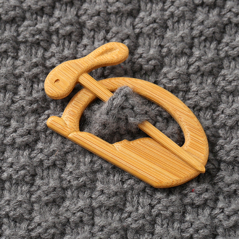 Wooden Animal Carving Brooch Gift