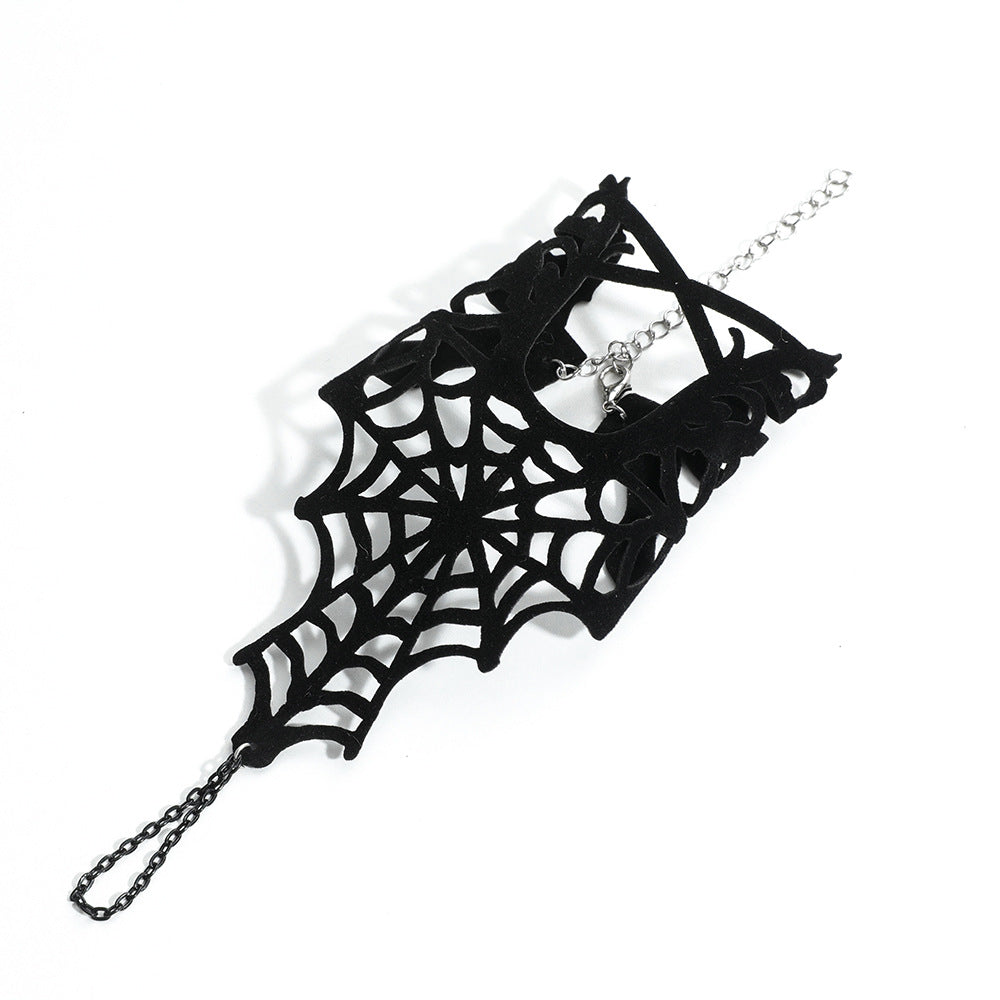 Dark Style Hollow Spider Web Finger Chain