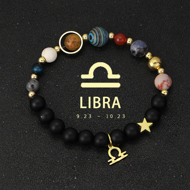 Twelve Zodiac Bracelet Couples Volcanic Stone Handmade Beaded Bracelet Accessory