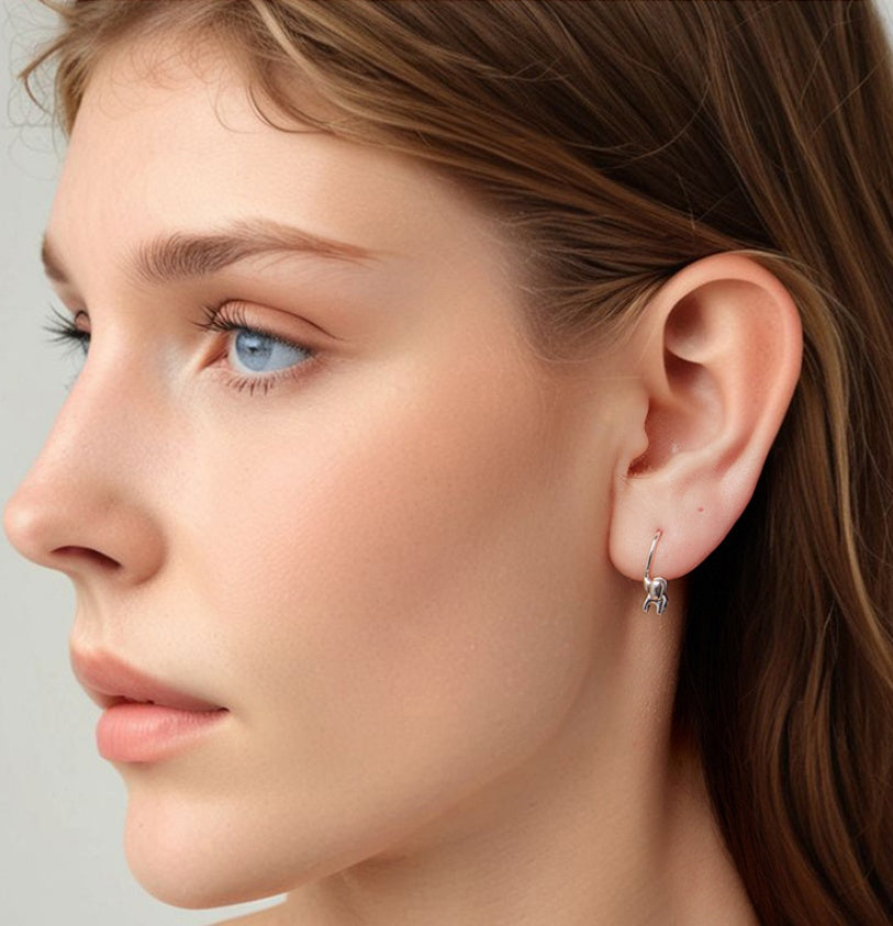 Silver New Animal Elephant S925 Pure Silver Ear Hook Simple Cute Animal Lucky Earrings