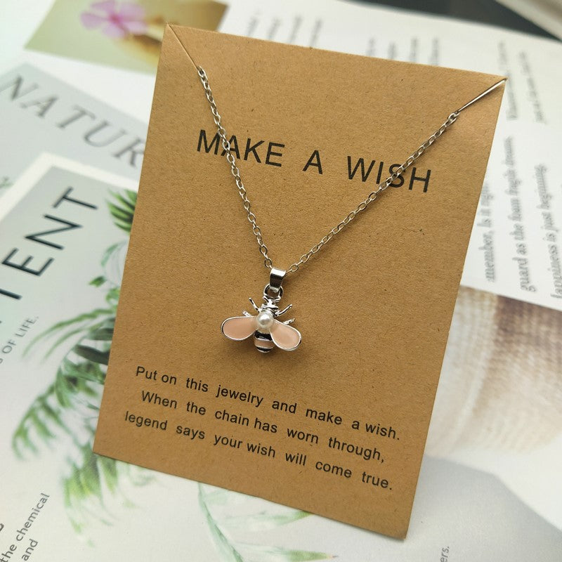 Cute Fashion Yellow Bee Necklace Jewelry