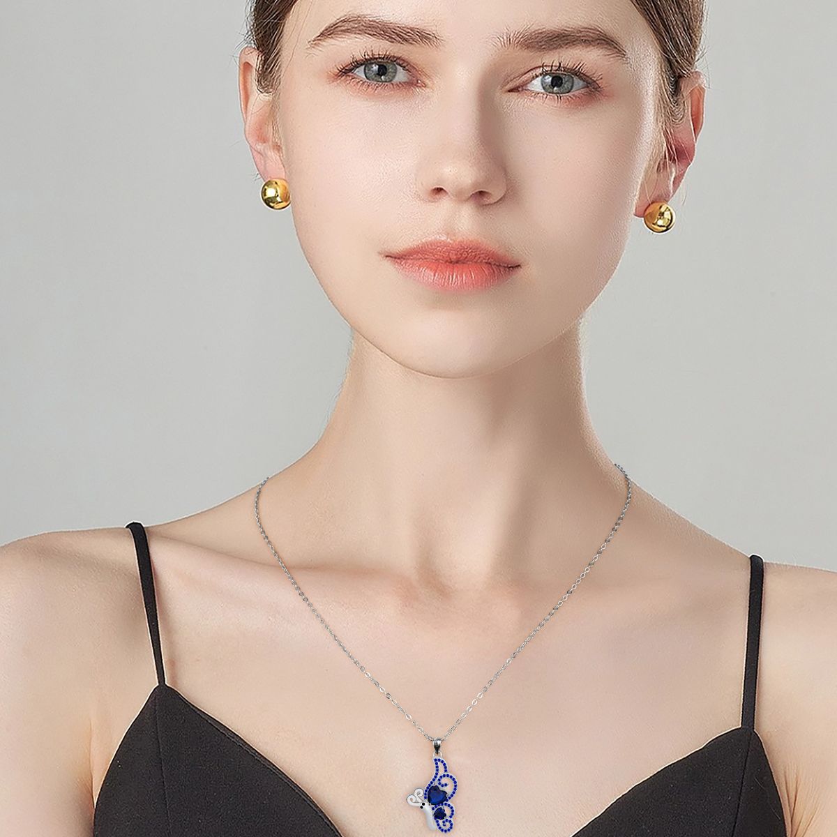 Blue Butterfly Necklace Female Fashion Personality Jewelry High Sense
