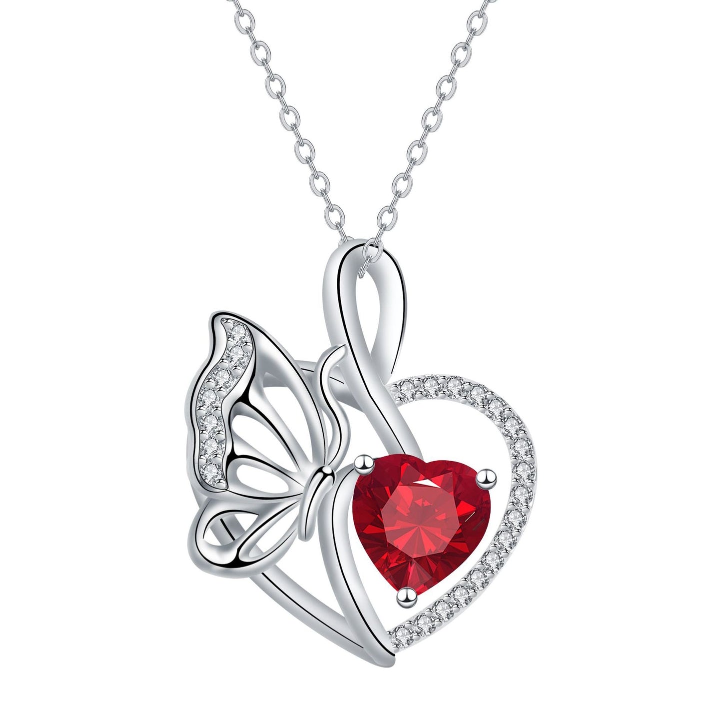 Love Butterfly Inlaid Jewelry High Sense Stylish Elegant Necklace Women