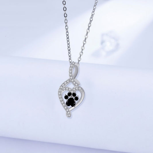 Infinite Symbol Love Paw Print Necklace For Women