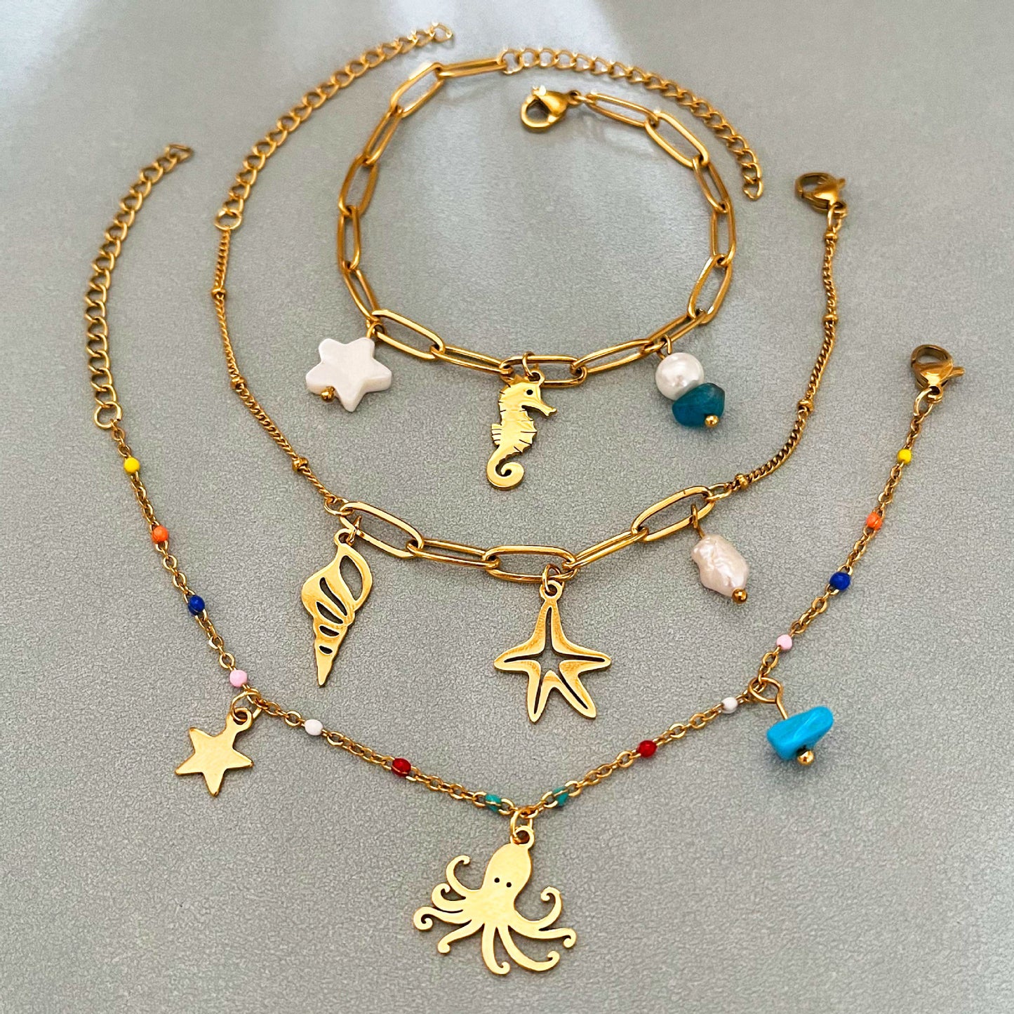 Ocean Series Seahorse Starfish Women's Pendant Bracelet