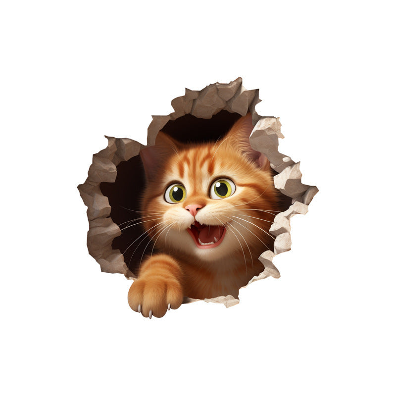 Mouse And Cat Creative Room Decoration Self-adhesive Wall Stickers