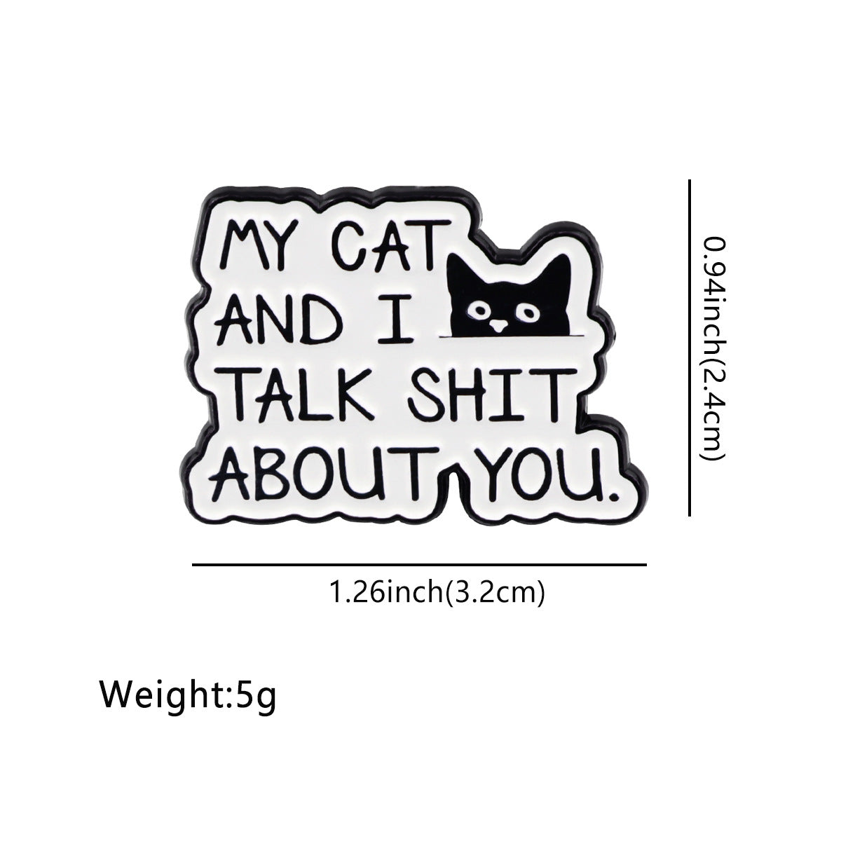 Cartoon Animal Black Cat Pin Alloy Badge