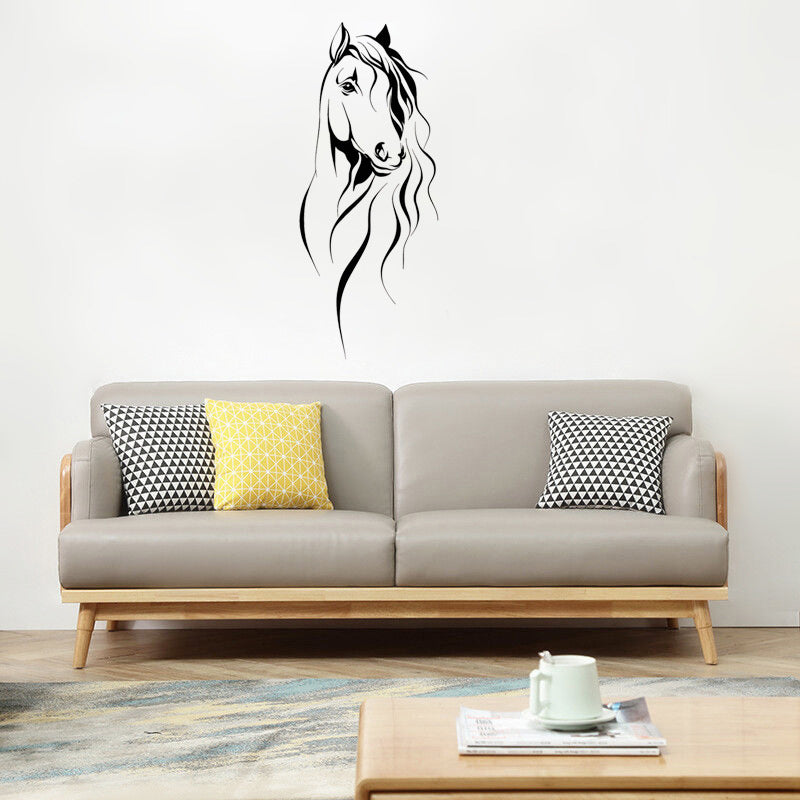Creative Removable Animal Horse Head Pattern Wall Sticker