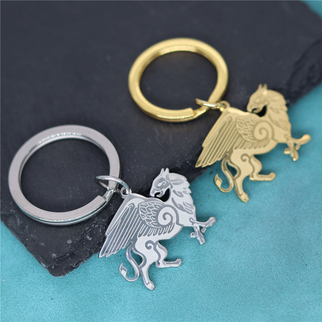 Fashion New Griffin Stainless Steel Anglo Pendant Keychain