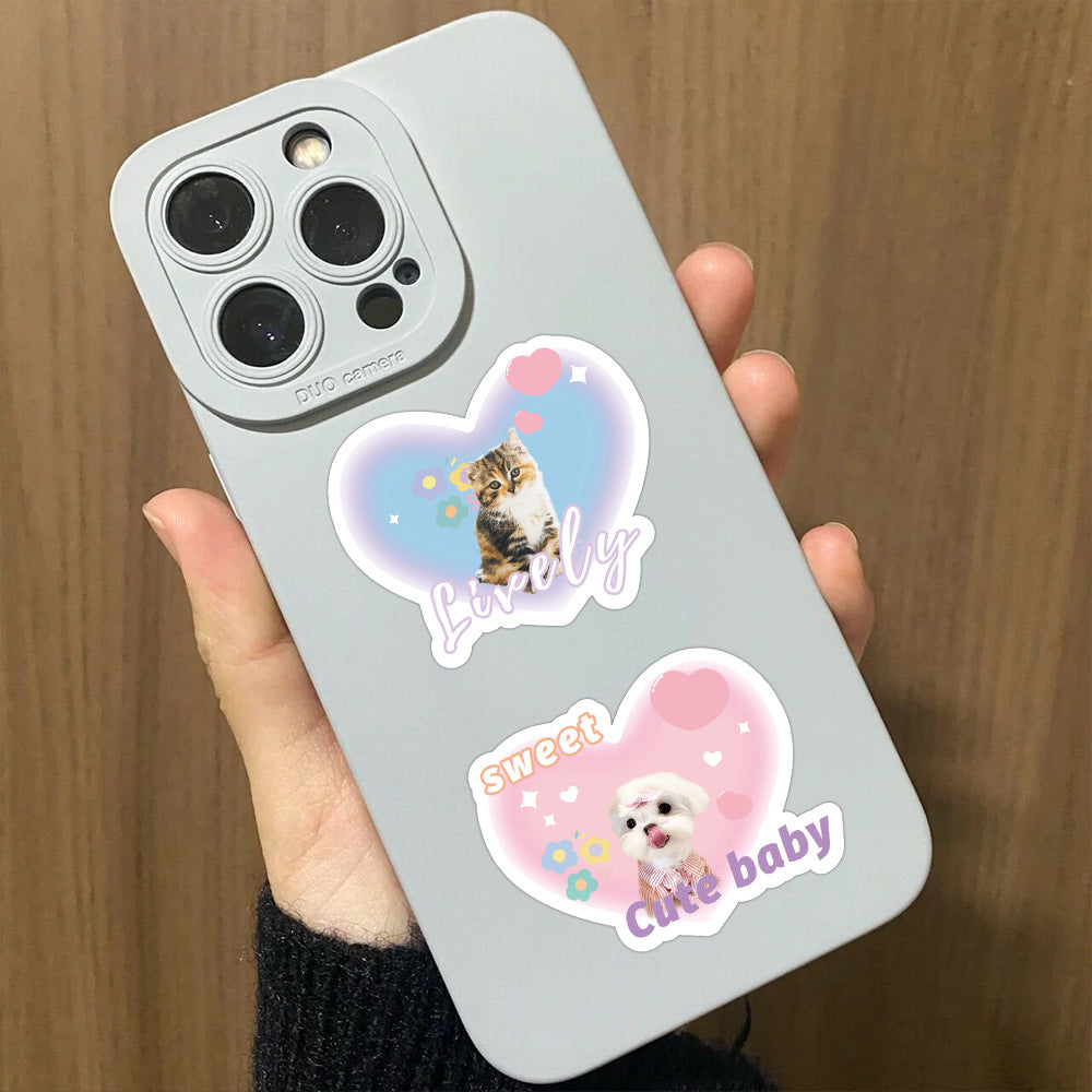 Cute Pet Puppy Facial Expression Bag Stickers Decorative