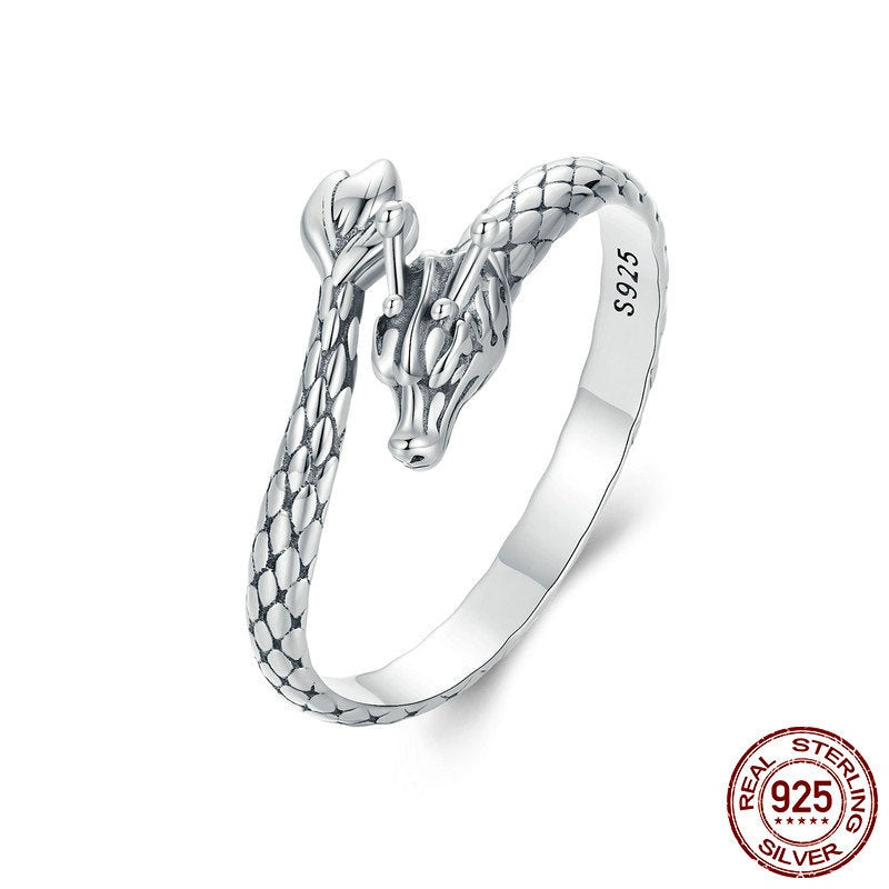 S925 Sterling Silver Animal Year Adjustable Ring Ornament