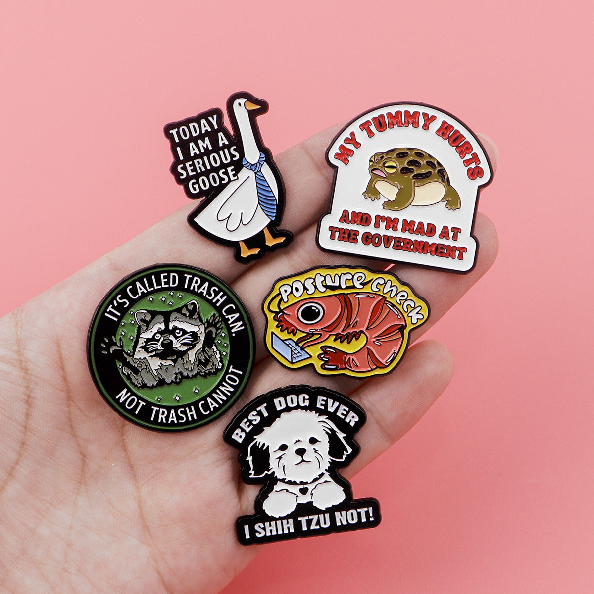 Dog Raccoon Shrimp Goose Frog Animal Brooch