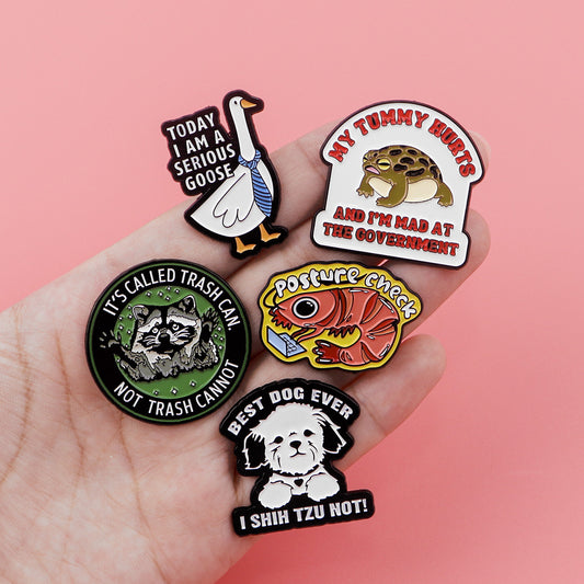 Dog Raccoon Shrimp Goose Frog Animal Brooch