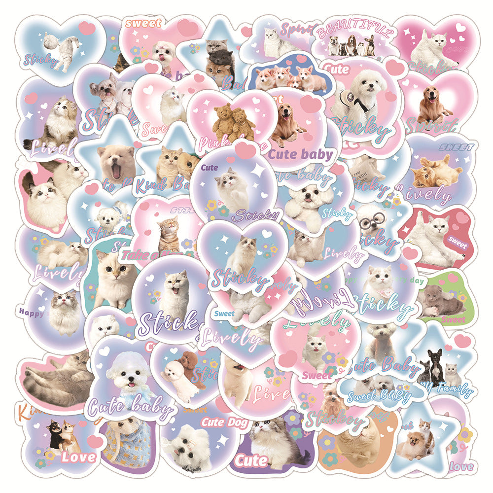 Cute Pet Puppy Facial Expression Bag Stickers Decorative