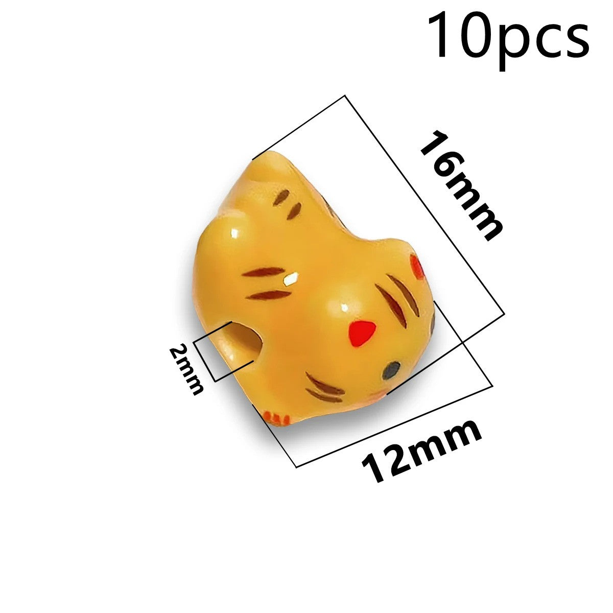 Cute Cat Beaded Wind Chimes Bracelet Necklace Handmade Lying Cute Cute Animal Ceramic Ornament