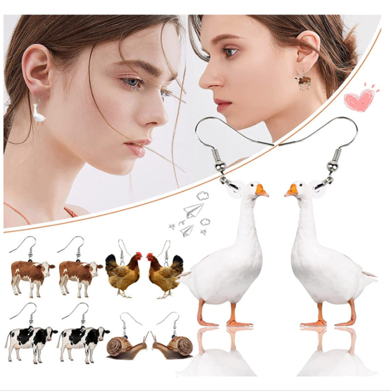 Iron Accessories Creative Earrings Animal Simulation