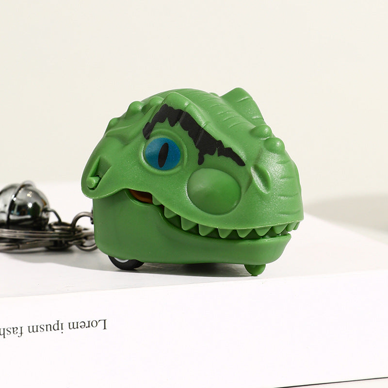 Creative Bite Finger Dinosaur Head Pull Back Car Keychain Pendant
