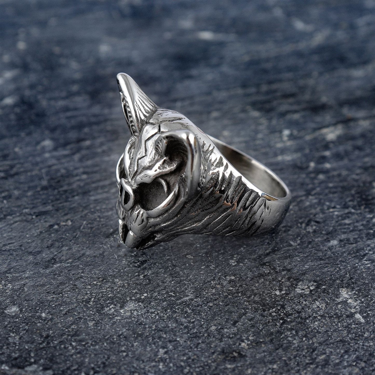 Vintage Jewelry Stainless Steel Animal Bat Cast Ring