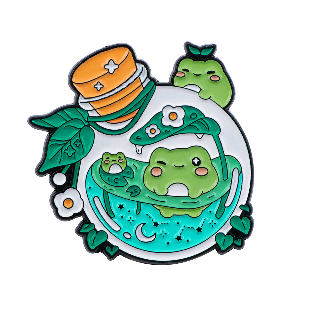 Frog Brooch Cartoon Golden M Badge Clothing Accessories