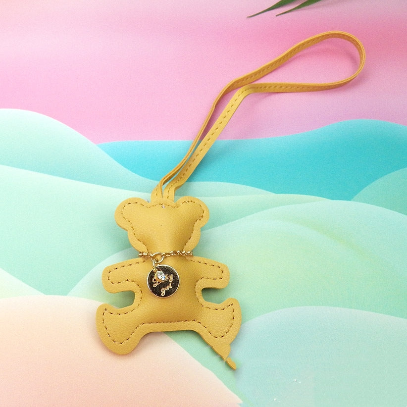 Leather Bear Pendant Business Gift Keychain