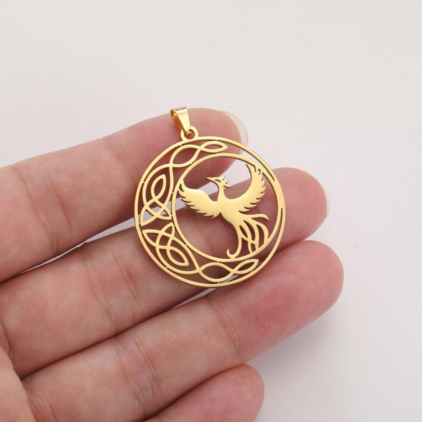 Retro Stainless Steel Ornament Accessories Phoenix Earring Pendant