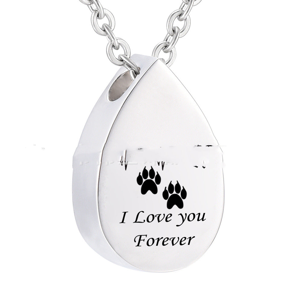 Drop-shaped Paw Print Can  The Ashes Pendant