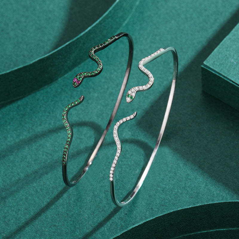 European And American S925 Sterling Silver Bracelet Special-interest Design Fashion Snake Bracelet