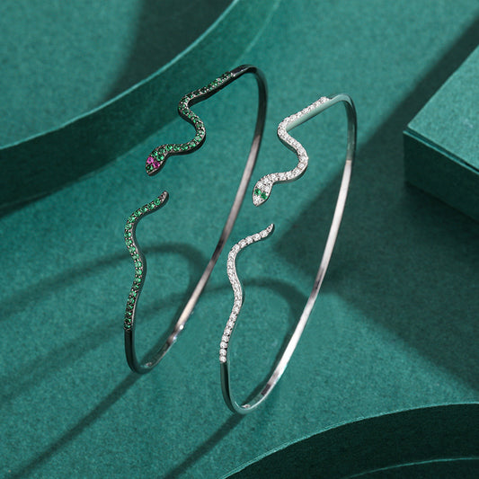 European And American S925 Sterling Silver Bracelet Special-interest Design Fashion Snake Bracelet