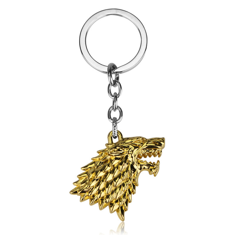 Ornaments Wolf Keychain Alloy Electroplating