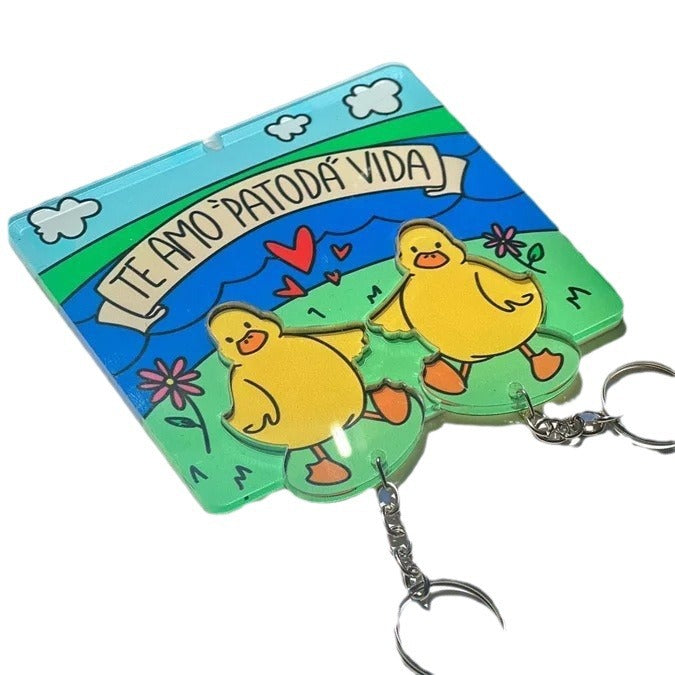 Creative Funny Couple Duck Keychain