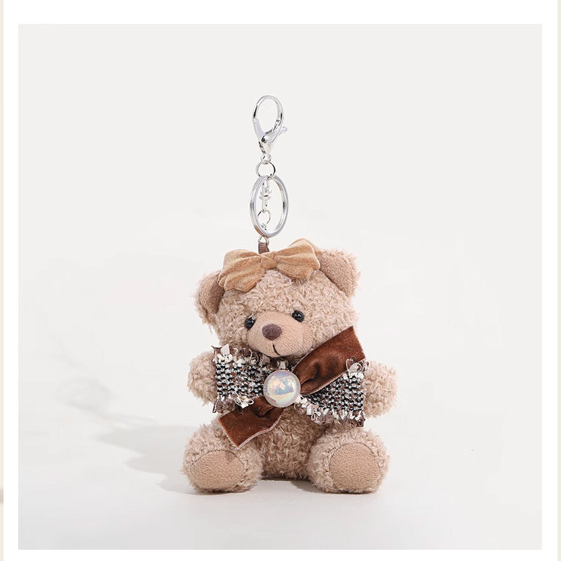 Cute Bow-knot Teddy Bear Bag Charm Keychain