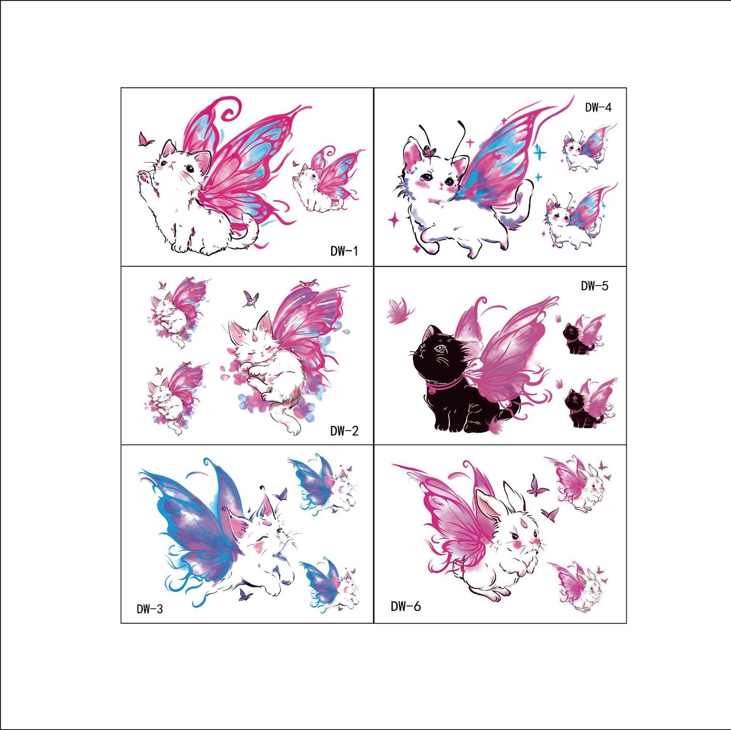 Student American Style Trend Cat Tattoo Sticker Female