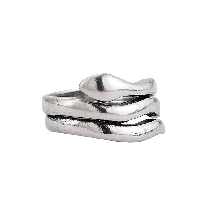Animal Spirit Snake European And American Retro Punk Exaggerated And Personalized Men And Women Winding Snake Animal Opening Ring