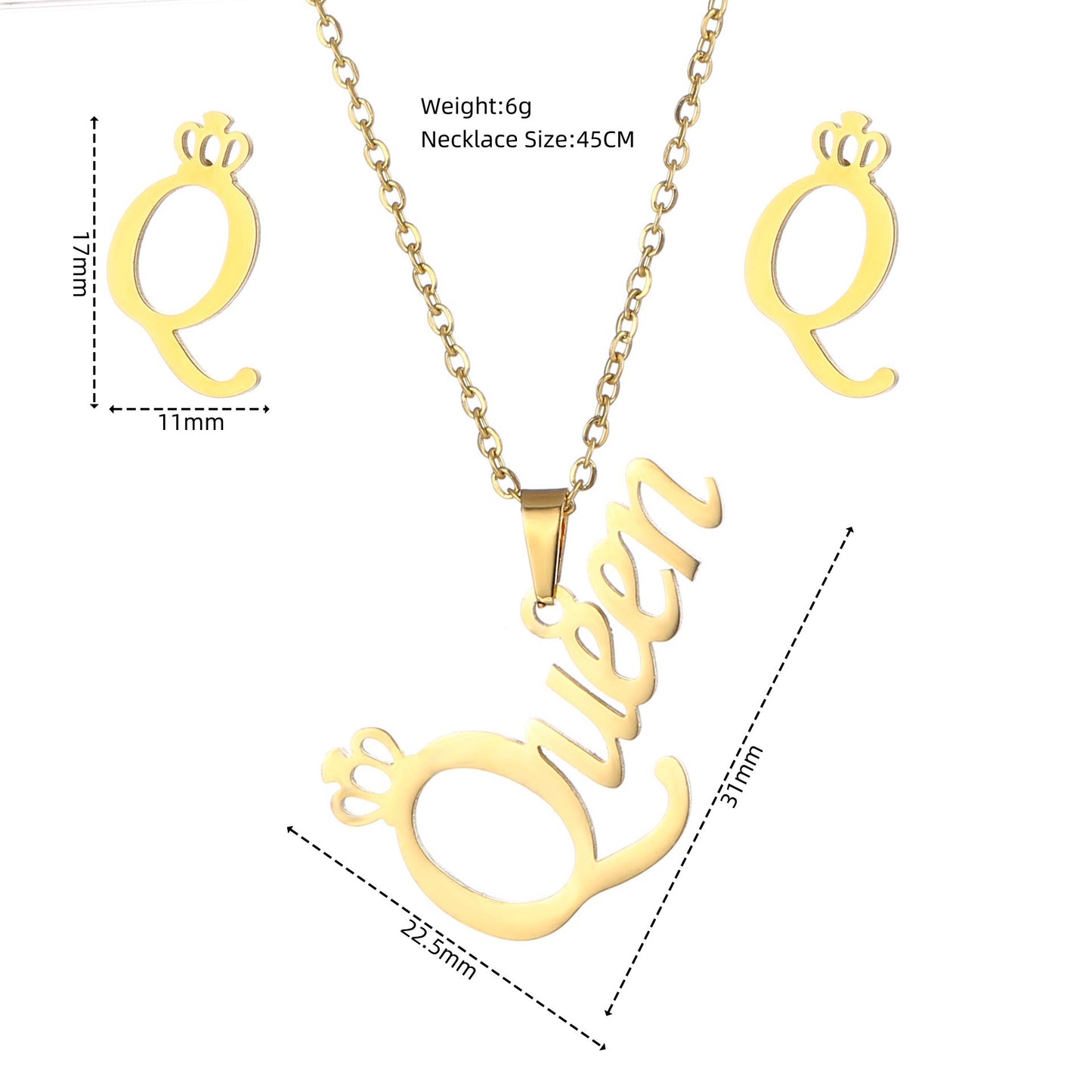 European And American New Dragonfly Pendant Stainless Steel Necklace And Earring Suit