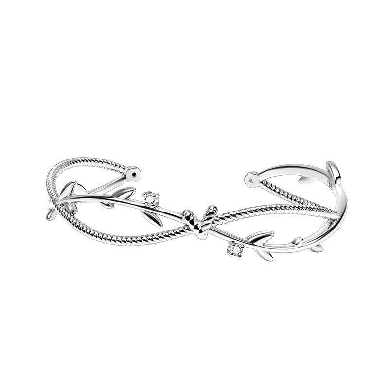 Young And Astringent Cross Twisted Design Branch Sprout Bracelet