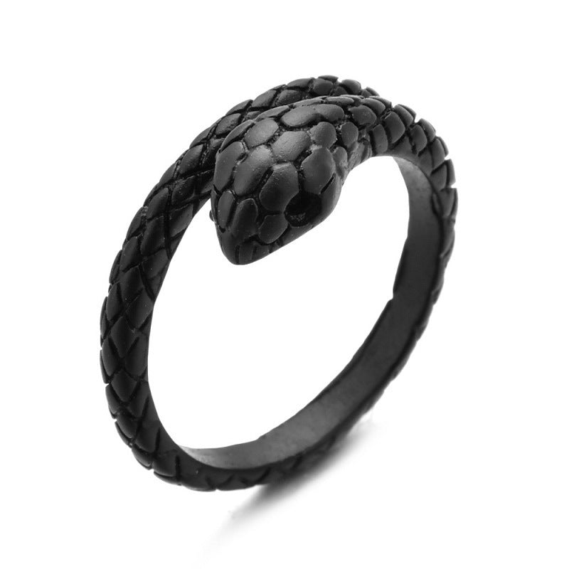 Animal Spirit Snake European And American Retro Punk Exaggerated And Personalized Men And Women Winding Snake Animal Opening Ring