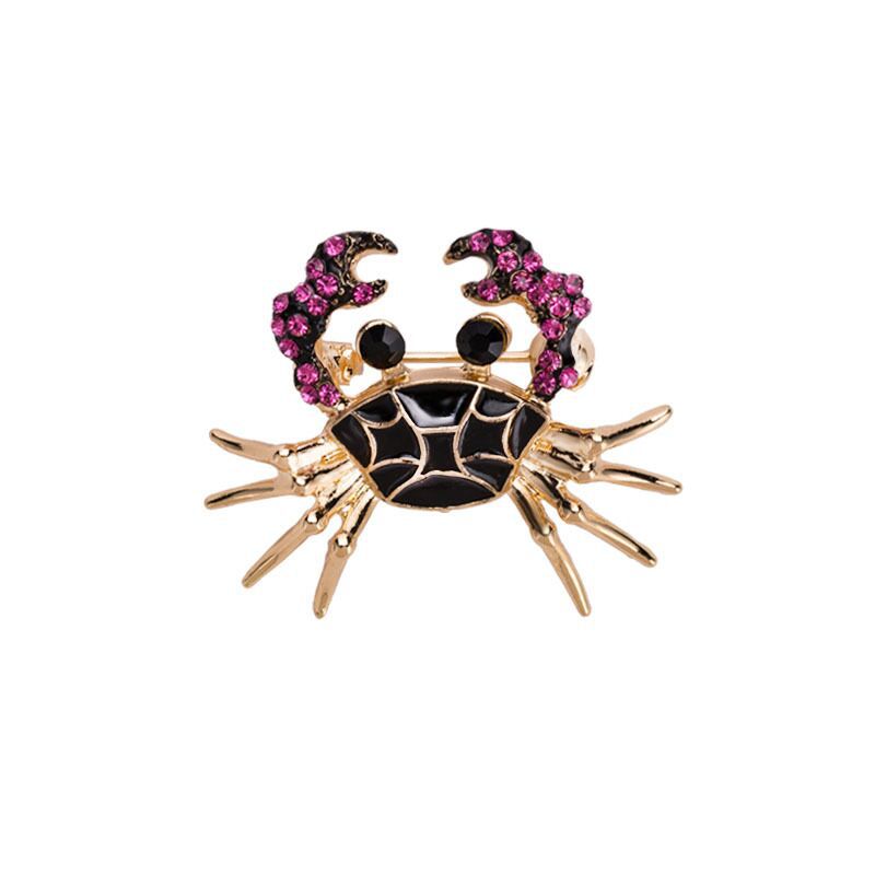 Personality Black Dark Purple Drop Oil Little Crab Brooch