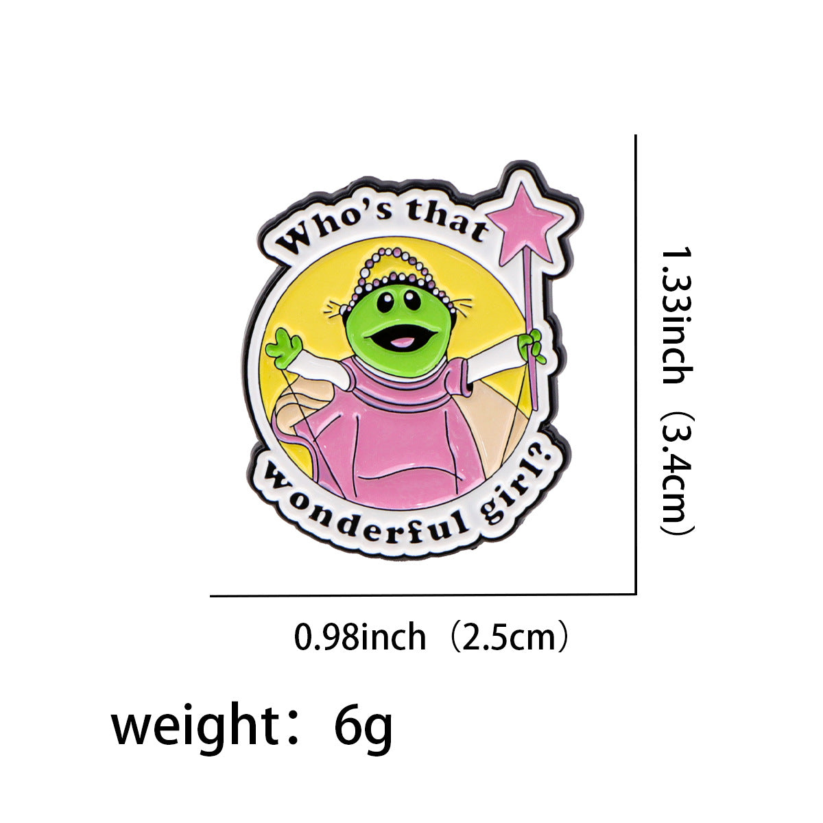 Frog Quotation Brooch Cartoon Golden M Badge Creative