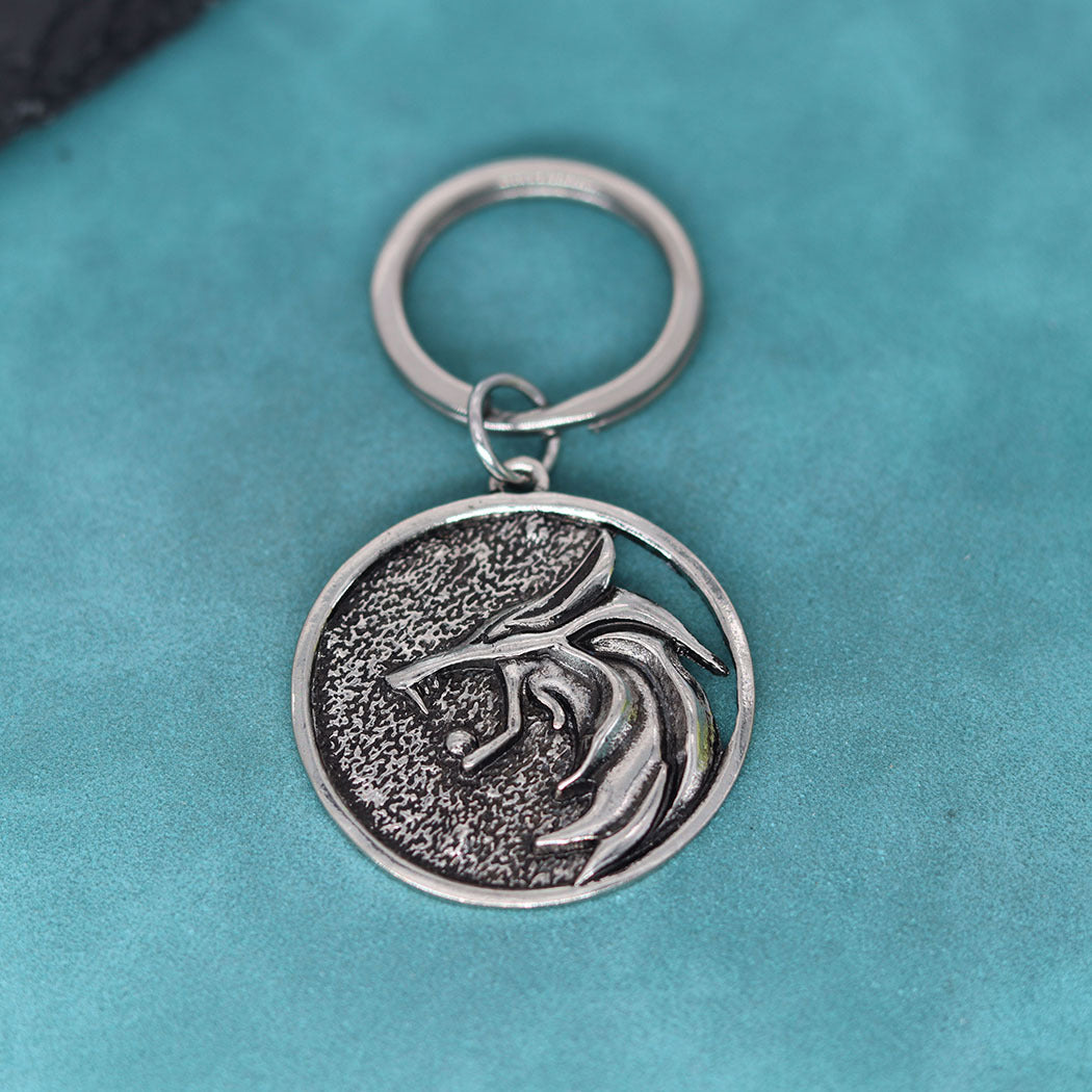 Alloy Fashion White Wolf Pendant Keychain