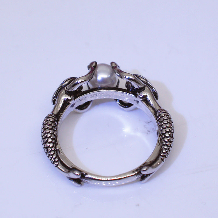 New Mermaid pearl ring topaz ring wholesale