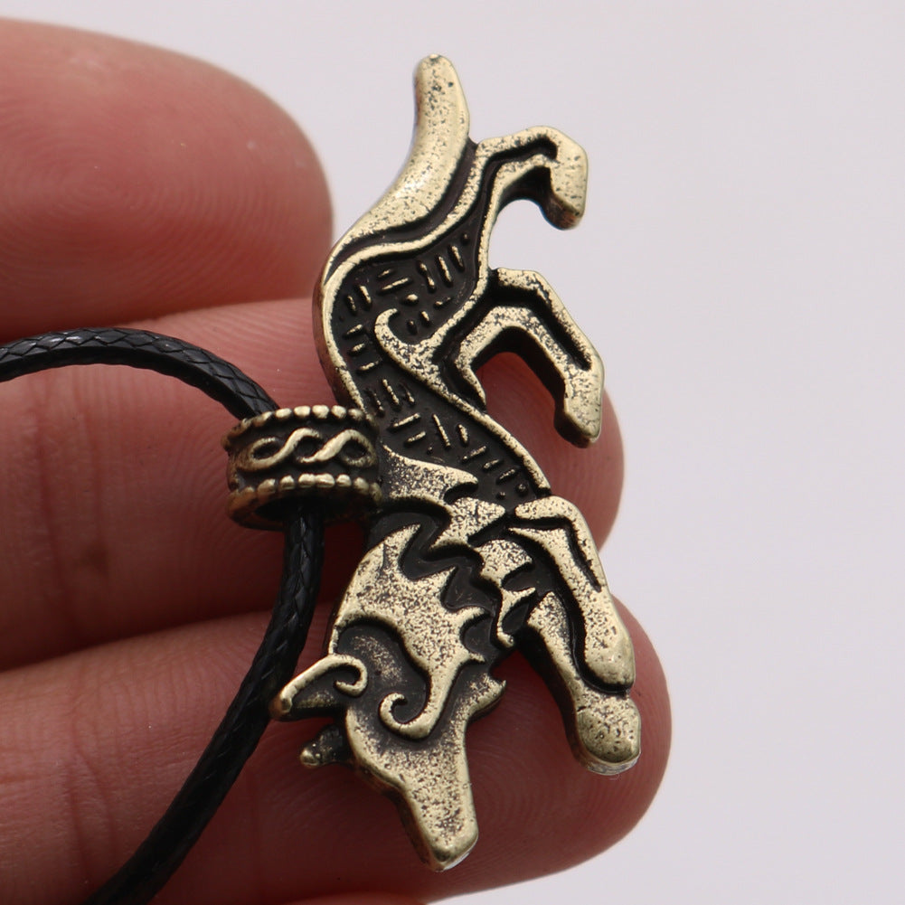 Jewelry Wolf Head Metal Necklace