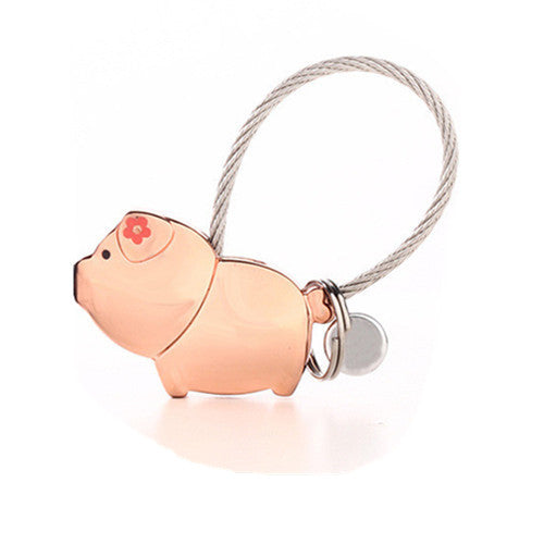 Kissing pig couple keychain