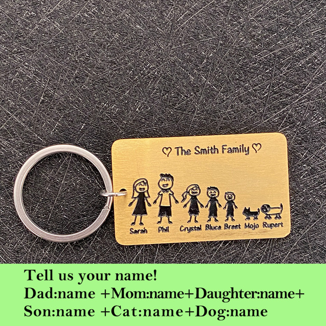 Personalized Family Love Keyring Cute Keychain Customized N