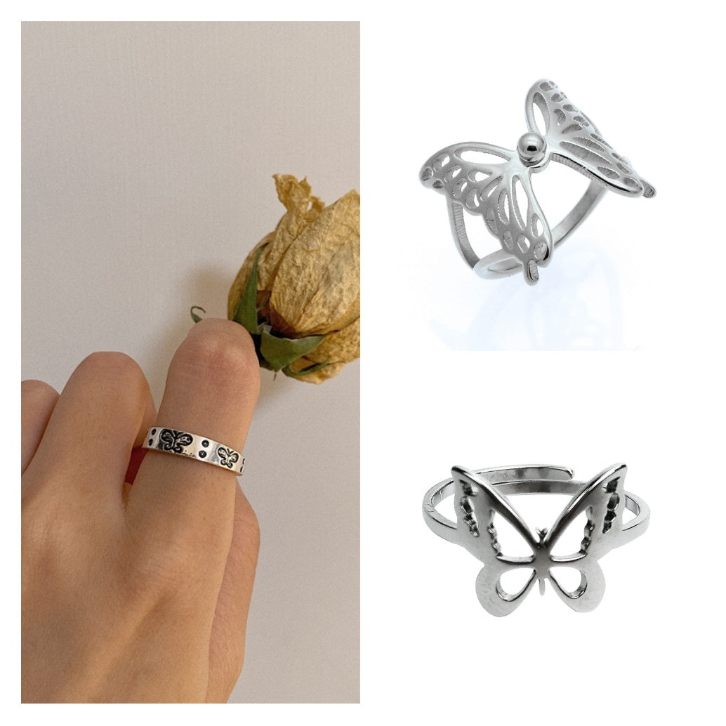 Butterfly Ring Adjustable Girl Ring Couple Ring