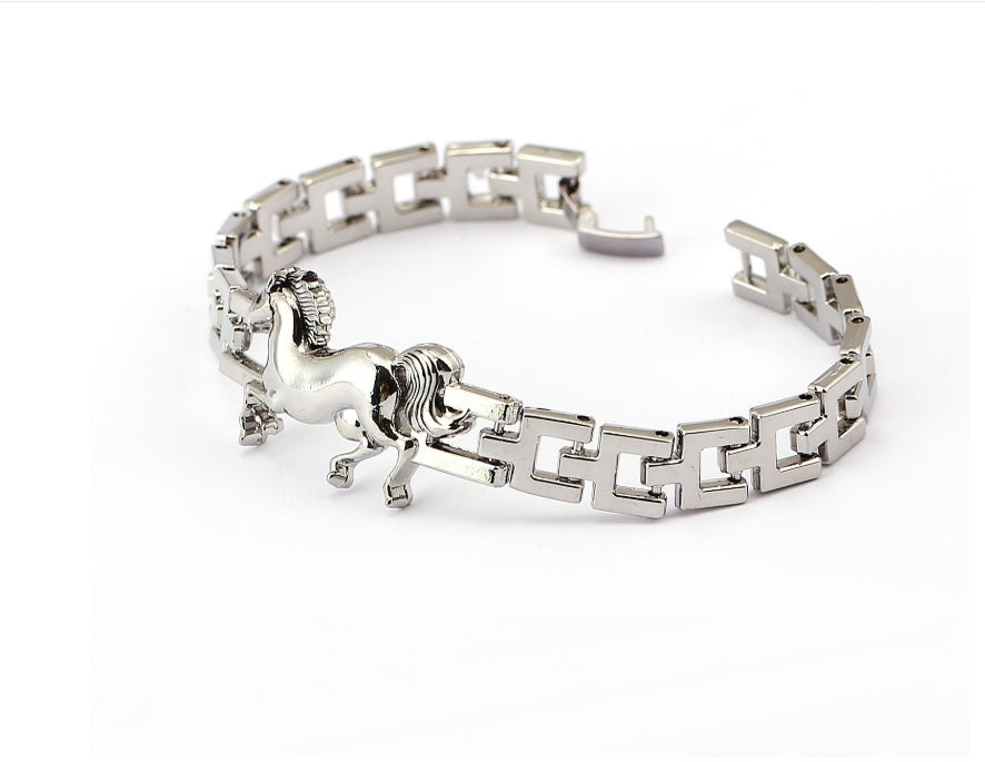 European and American jewelry retro punk running horse bracelet