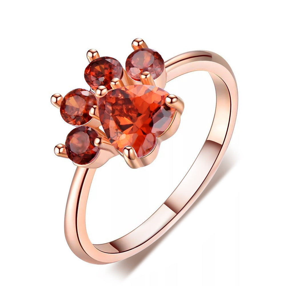 Small paw footprint ring