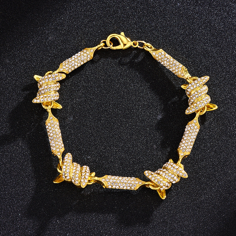 Irregular 3D Solid Alloy Pave Infinite Chain Cuban Chain Jewelry 3