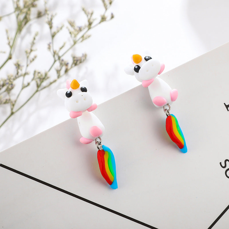 Fashion Colorful Animal Polymer Clay Earrings